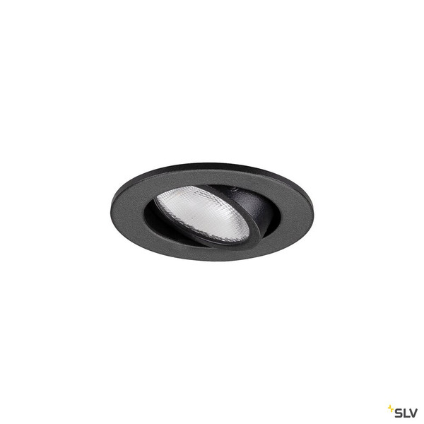 SLV 1009003 NEW TRIA® 45, DL, rund, Deckeneinbauleuchte, 2700 K, 24°, schwarz