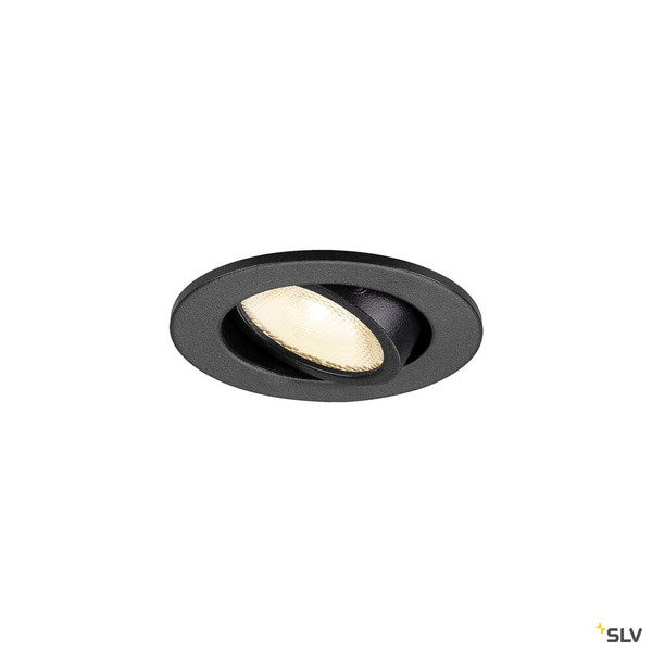 SLV 1009005 NEW TRIA® 45, DL, rund, Deckeneinbauleuchte, 3000 K, 24°, schwarz