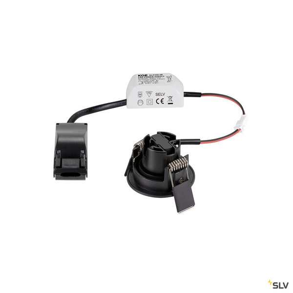 SLV 1009005 NEW TRIA® 45, DL, rund, Deckeneinbauleuchte, 3000 K, 24°, schwarz