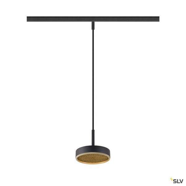 SLV 1009018 GRIP! FLAT, 48V Pendelleuchte, DALI, Pendellänge 200 cm, 2700/3000 K, schwarz / gold