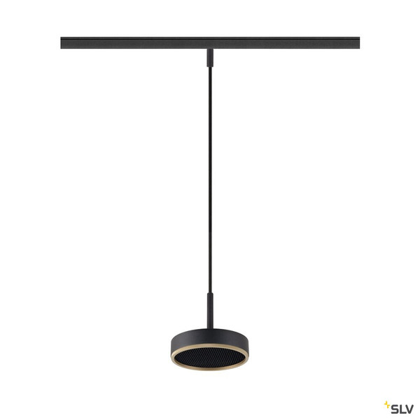 SLV 1009018 GRIP! FLAT, 48V Pendelleuchte, DALI, Pendellänge 200 cm, 2700/3000 K, schwarz / gold