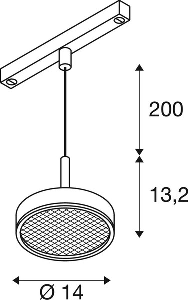 SLV 1009019 GRIP! FLAT, 48V Pendelleuchte, DALI, Pendellänge 200 cm, 2700/3000 K, weiß / schwarz