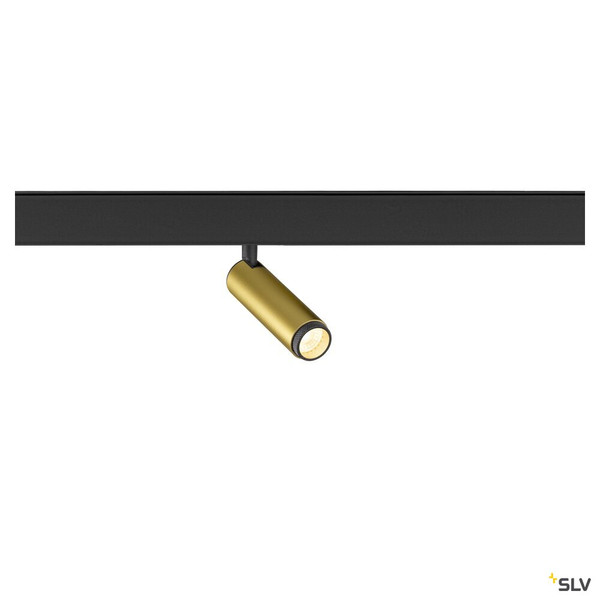 SLV 1009035 GRIP! S, 48V Spot, deep & recessed track, zylindrisch, 2000-3000K, 9.8 Watt, DALI, Dim-to-Warm, 29°, gold / schwarz