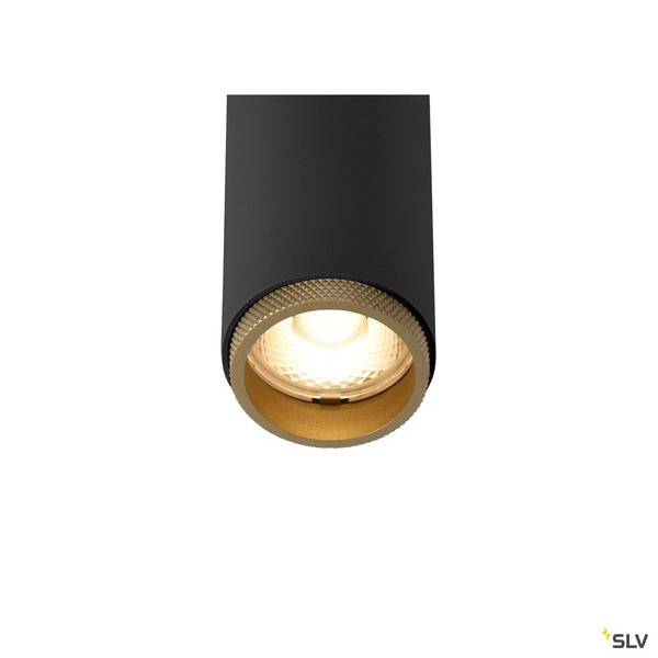 SLV 1009038 GRIP! S, Deckenaufbauleuchte, single, PHASE, 2700 K, 11 W, 29°, schwarz / gold