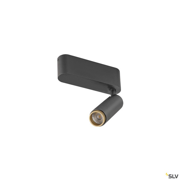 SLV 1009039 GRIP! S, Deckenaufbauleuchte, single, PHASE, 3000 K, 11 W, 29°, schwarz / gold