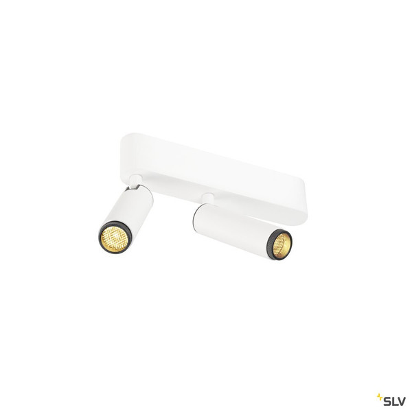 SLV 1009045 GRIP! S, Deckenaufbauleuchte, double, PHASE, 3000 K, 21 W, 29°, weiß / schwarz