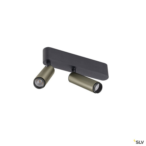 SLV 1009048 GRIP! S, Deckenaufbauleuchte, double, PHASE, 2700 K, 21 W, 29°, bronze / schwarz