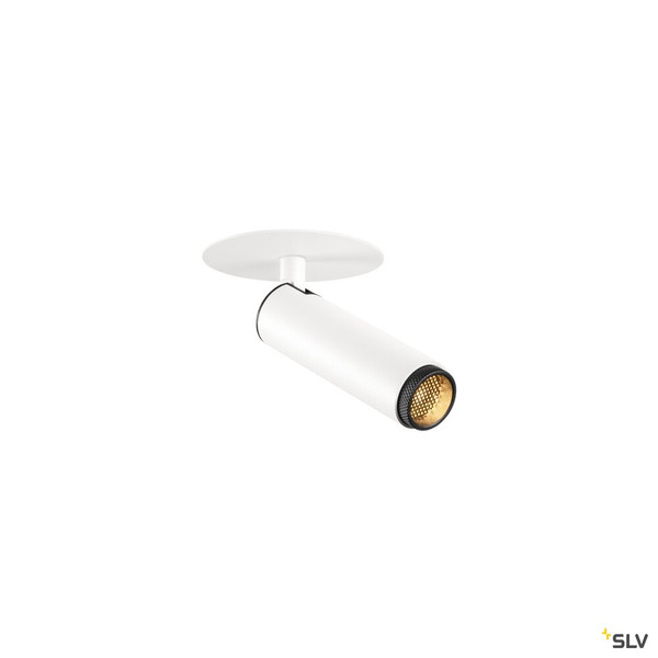 SLV 1009052 GRIP! S, Deckeneinbauleuchte, PHASE, 2700 K, 29°, IP20, zylindrisch, weiß / schwarz