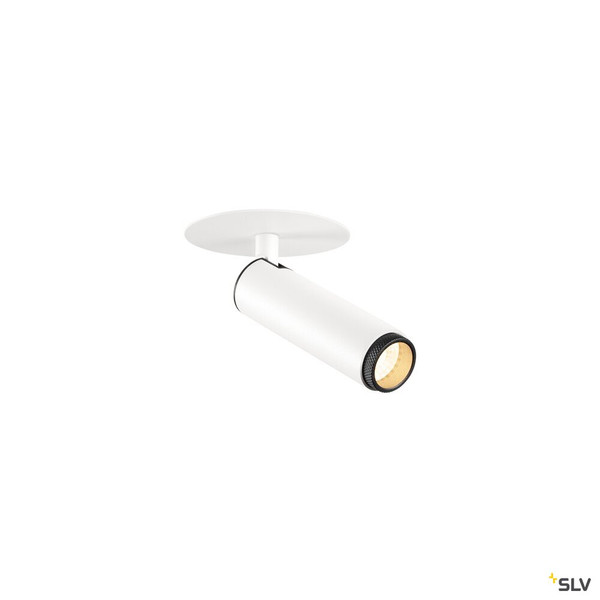SLV 1009052 GRIP! S, Deckeneinbauleuchte, PHASE, 2700 K, 29°, IP20, zylindrisch, weiß / schwarz