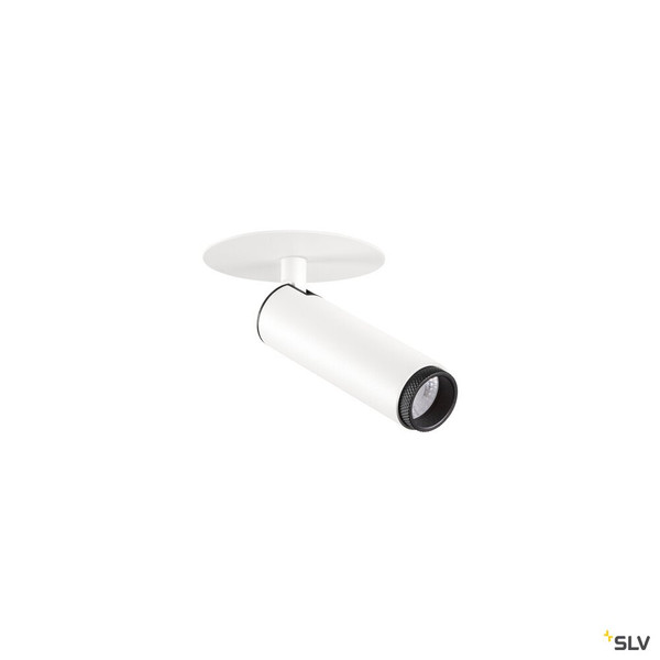 SLV 1009052 GRIP! S, Deckeneinbauleuchte, PHASE, 2700 K, 29°, IP20, zylindrisch, weiß / schwarz