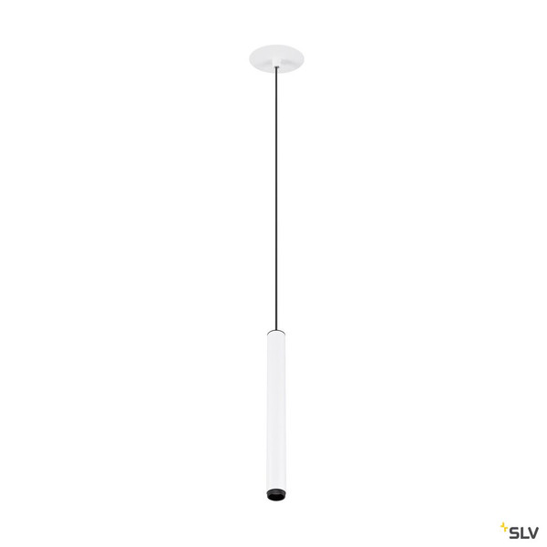 SLV 1009060 GRIP! S, Pendelleuchte, PHASE, Pendellänge 200 cm, 2700 K, 29°, weiß / schwarz