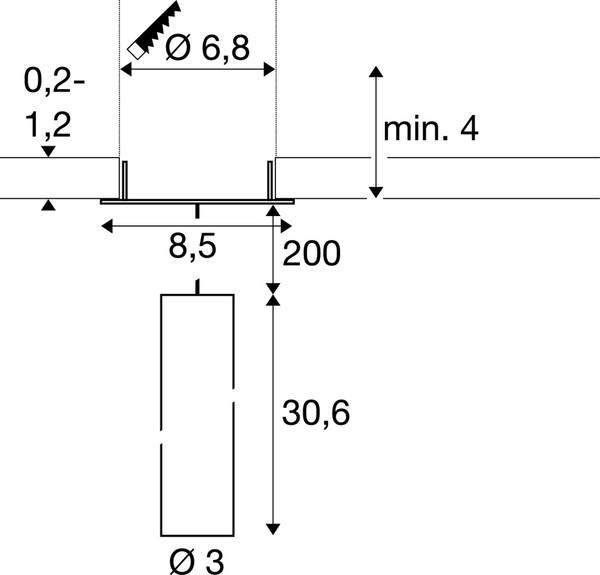 SLV 1009061 GRIP! S, Pendelleuchte, PHASE, Pendellänge 200 cm, 3000 K, 29°, weiß / schwarz