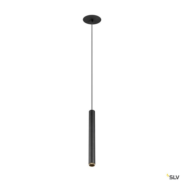 SLV 1009063 GRIP! S, Pendelleuchte, PHASE, Pendellänge 200 cm, 3000 K, 29°, schwarz / gold