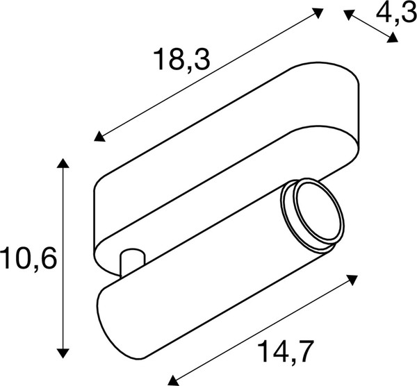 SLV 1009070 GRIP! M, Deckenaufbauleuchte, single, PHASE, 2700 K, 14 W, 42°, schwarz / gold