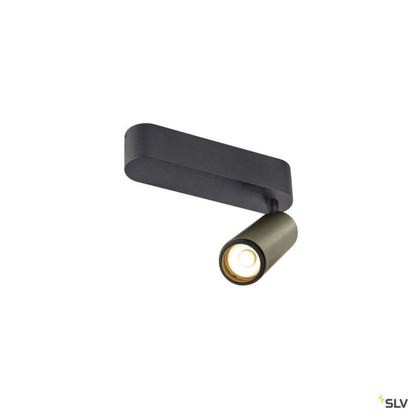 SLV 1009073 GRIP! M, Deckenaufbauleuchte, single, PHASE, 3000 K, 14 W, 42°, bronze / schwarz