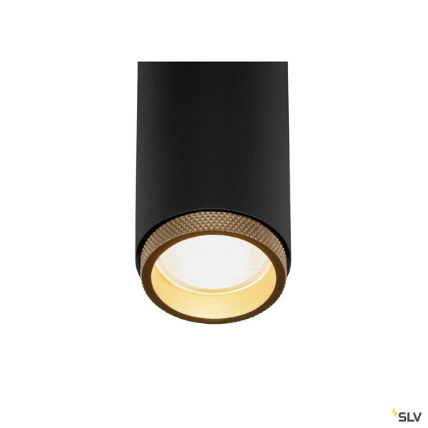 SLV 1009079 GRIP! M, Deckenaufbauleuchte, double, PHASE, 3000 K, 28 W, 42°, schwarz / gold