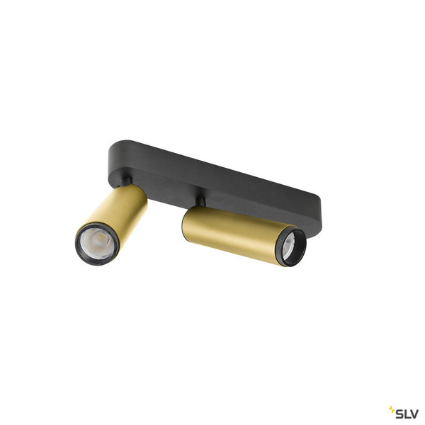 SLV 1009083 GRIP! M, Deckenaufbauleuchte, double, PHASE, 3000 K, 28 W, 42°, gold / schwarz