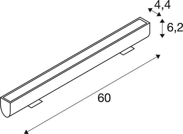 SLV 1009107 GALEN PRO 60, Wandaufbauleuchte, 3000 K, 20 W, DALI 2, Touch, 54°, anthrazit
