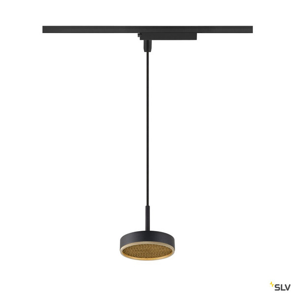 SLV 1009133 GRIP! FLAT, 1~ Pendelleuchte, PHASE, Pendellänge 200 cm, 2700/3000 K, schwarz / gold
