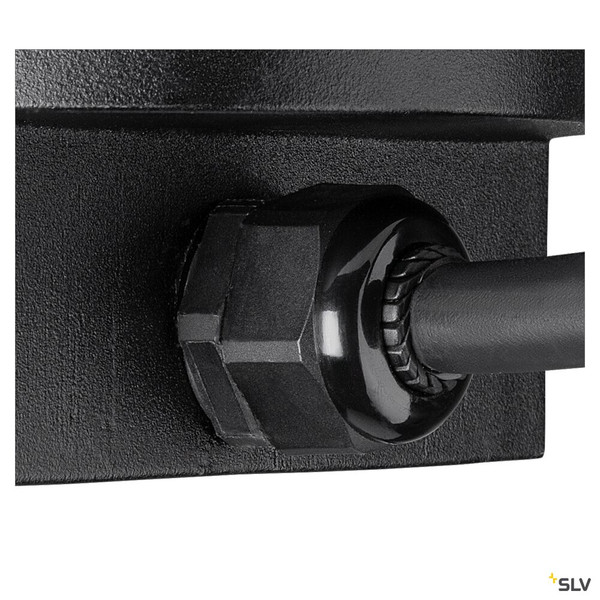 SLV 1009168 DASAR® L, Bodeneinbauleuchte, asymmetrisch, 3000K, 70°/40°, IP65/IP67, rund, edelstahl / schwarz