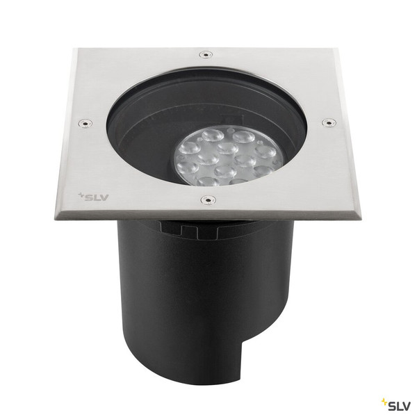 SLV 1009169 DASAR® L, Bodeneinbauleuchte, asymmetrisch, 3000K, 70°/40°, IP65/IP67, quadratisch, edelstahl / schwarz