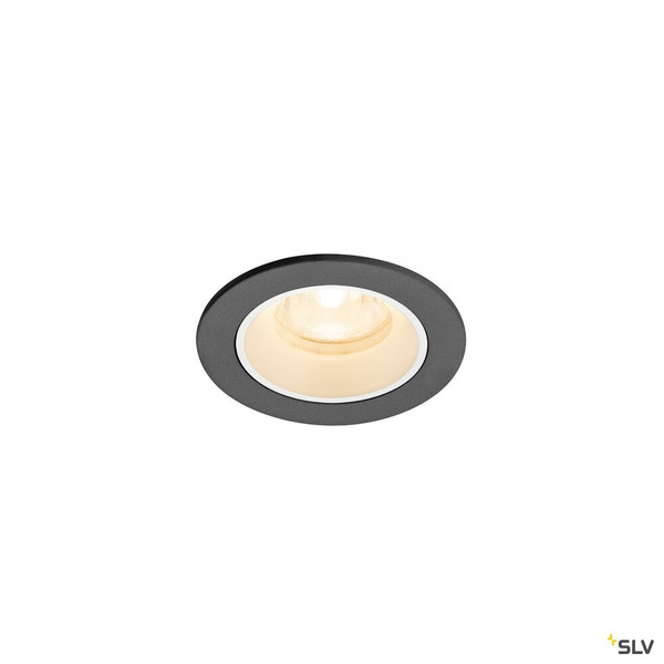 SLV 1009275 NUMINOS® XS, Deckeneinbauleuchte, 2700 K, 40°, IP20, rund, schwarz / weiß