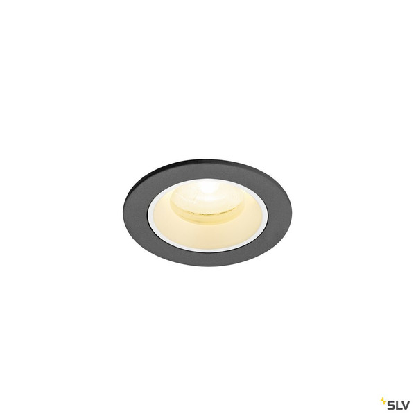 SLV 1009290 NUMINOS® XS, Deckeneinbauleuchte, 3000 K, 20°, IP20, rund, schwarz / weiß