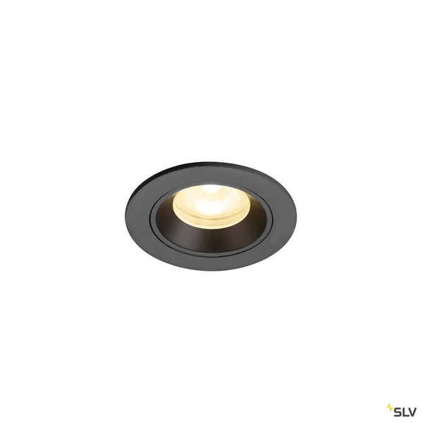 SLV 1009295 NUMINOS® XS, Deckeneinbauleuchte, 3000 K, 55°, IP20, rund, schwarz