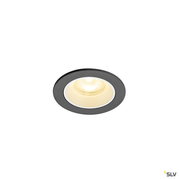 SLV 1009296 NUMINOS® XS, Deckeneinbauleuchte, 3000 K, 55°, IP20, rund, schwarz / weiß