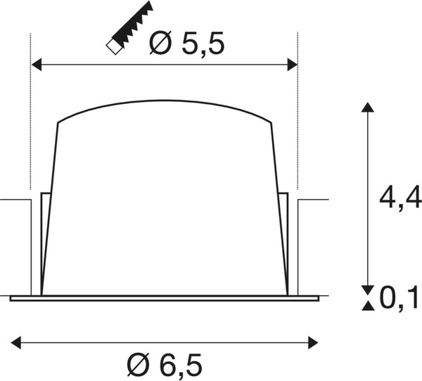 SLV 1009306 NUMINOS XS, Deckeneinbauleuchte weiß/chrom 3000K 55°
