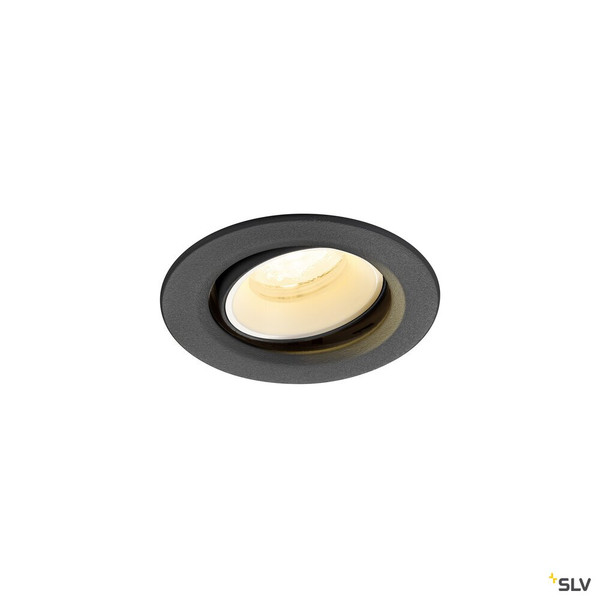 SLV 1009347 NUMINOS® MOVE XS, Deckeneinbauleuchte, 3000 K, 40°, IP20, rund, schwarz / weiß
