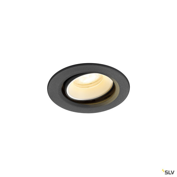 SLV 1009350 NUMINOS® MOVE XS, Deckeneinbauleuchte, 3000 K, 55°, IP20, rund, schwarz / weiß
