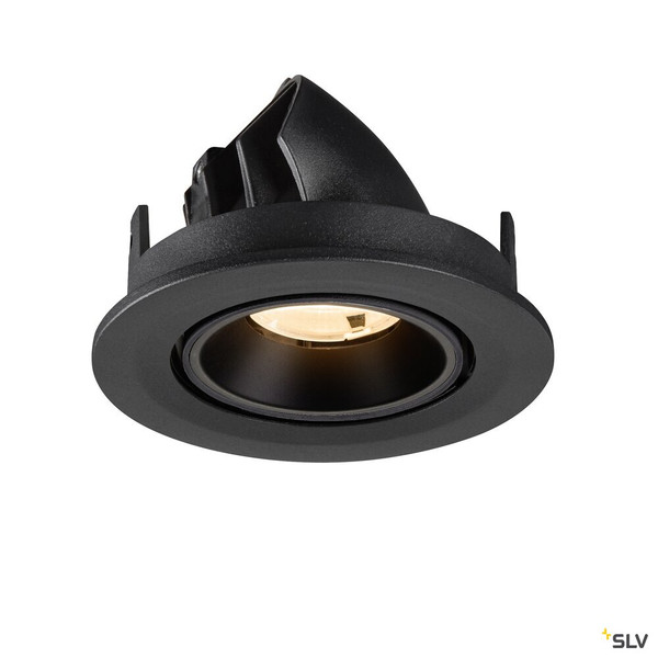 SLV 1009379 NUMINOS® GIMBLE S, Deckeneinbauleuchte, 2700 K, 20°, IP20, rund, schwarz