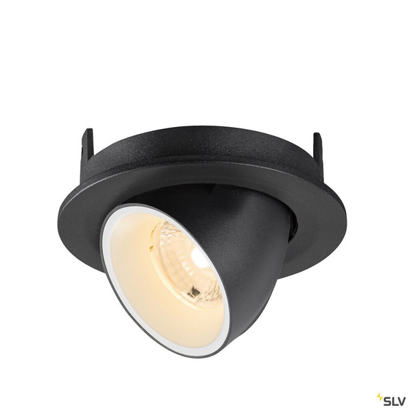 SLV 1009383 NUMINOS® GIMBLE S, Deckeneinbauleuchte, 2700 K, 40°, IP20, rund, schwarz / weiß