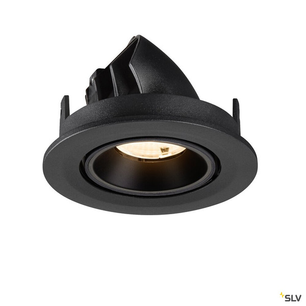 SLV 1009385 NUMINOS® GIMBLE S, Deckeneinbauleuchte, 2700 K, 55°, IP20, rund, schwarz
