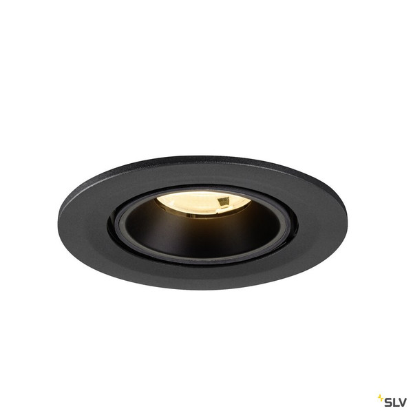 SLV 1009397 NUMINOS® GIMBLE S, Deckeneinbauleuchte, 3000 K, 20°, IP20, rund, schwarz