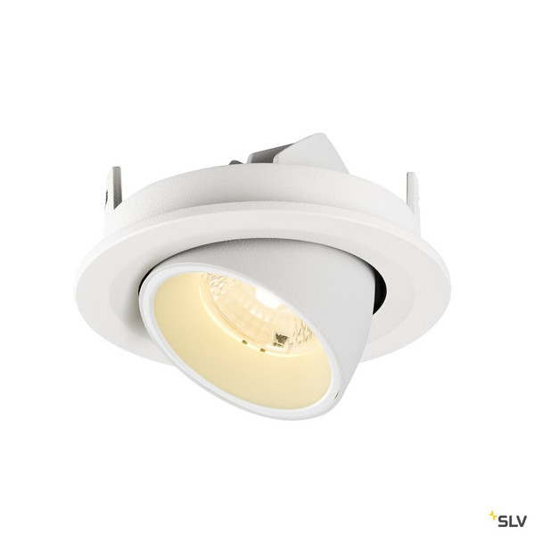 SLV 1009410 NUMINOS® GIMBLE S, Deckeneinbauleuchte, 3000 K, 40°, IP20, rund, weiß