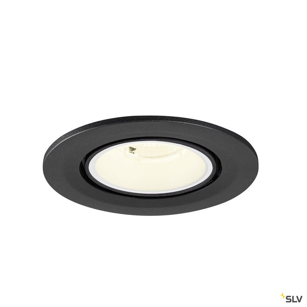 SLV 1009419 NUMINOS® GIMBLE S, Deckeneinbauleuchte, 4000 K, 40°, IP20, rund, schwarz / weiß
