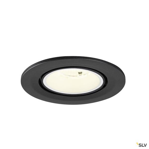SLV 1009422 NUMINOS® GIMBLE S, Deckeneinbauleuchte, 4000 K, 55°, IP20, rund, schwarz / weiß