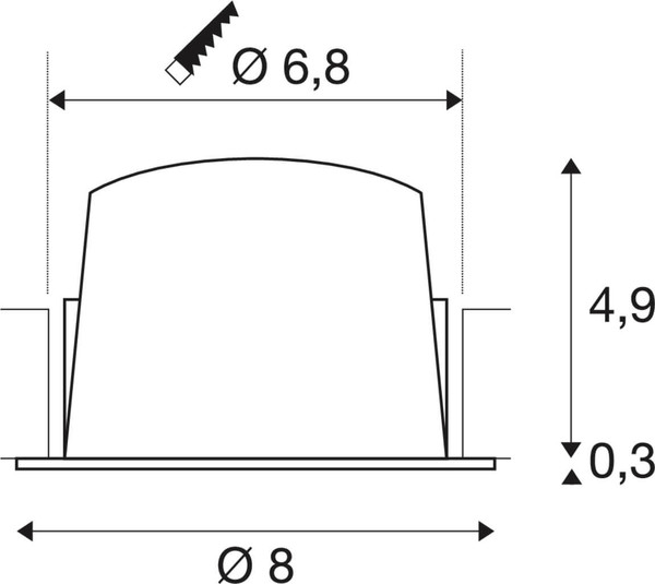 SLV 1009468 NUMINOS S, Deckeneinbauleuchte weiß/chrom 3000K 55°