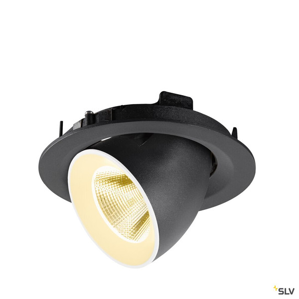 SLV 1009560 NUMINOS® GIMBLE M, Deckeneinbauleuchte,, 3000 K, 20°, schwarz / weiß