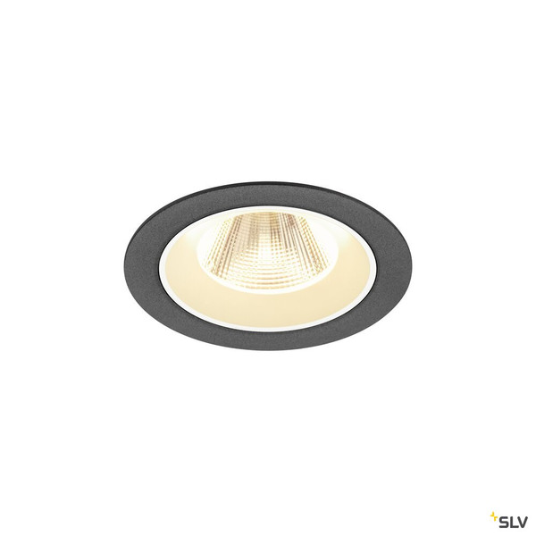 SLV 1009614 NUMINOS® M, Deckeneinbauleuchte, 3000 K, 20°, IP20, rund, schwarz / weiß