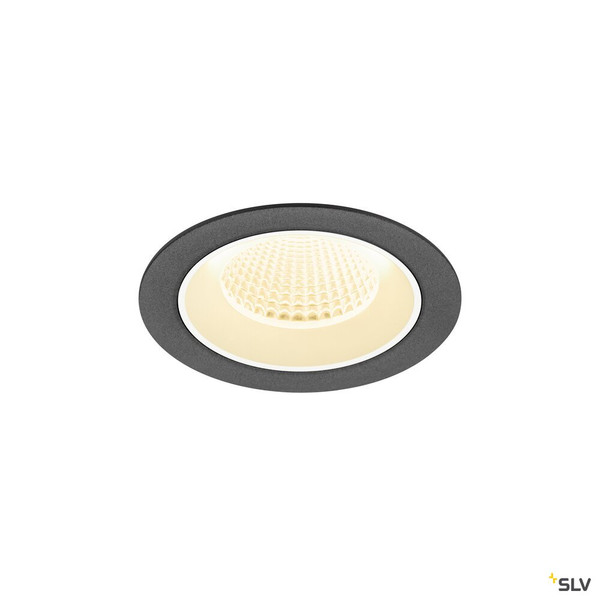 SLV 1009617 NUMINOS® M, Deckeneinbauleuchte, 3000 K, 40°, IP20, rund, schwarz / weiß