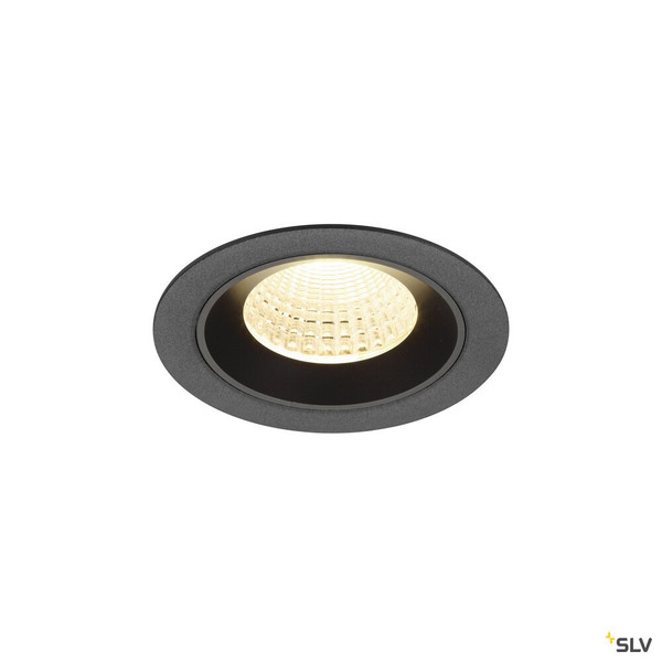 SLV 1009619 NUMINOS® M, Deckeneinbauleuchte, 3000 K, 55°, IP20, rund, schwarz