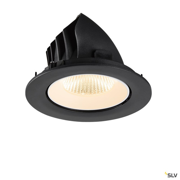 SLV 1009707 NUMINOS® GIMBLE L, Deckeneinbauleuchte, 2700 K, 40°, IP20, rund, schwarz / weiß