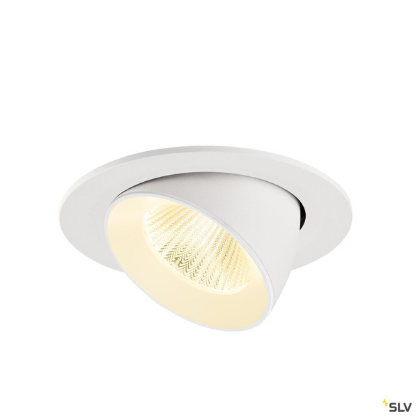 SLV 1009734 NUMINOS® GIMBLE L, Deckeneinbauleuchte, 3000 K, 40°, IP20, rund, weiß