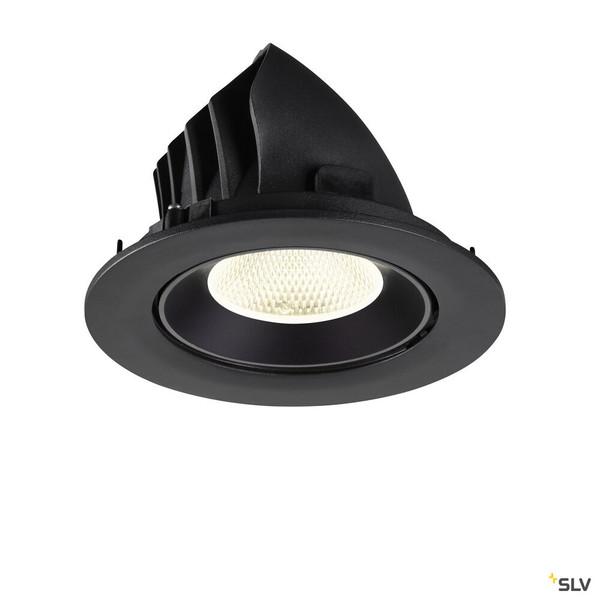 SLV 1009739 NUMINOS® GIMBLE L, Deckeneinbauleuchte, 4000 K, 20°, IP20, rund, schwarz