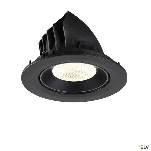 SLV 1009742 NUMINOS® GIMBLE L, Deckeneinbauleuchte, 4000 K, 40°, IP20, rund, schwarz