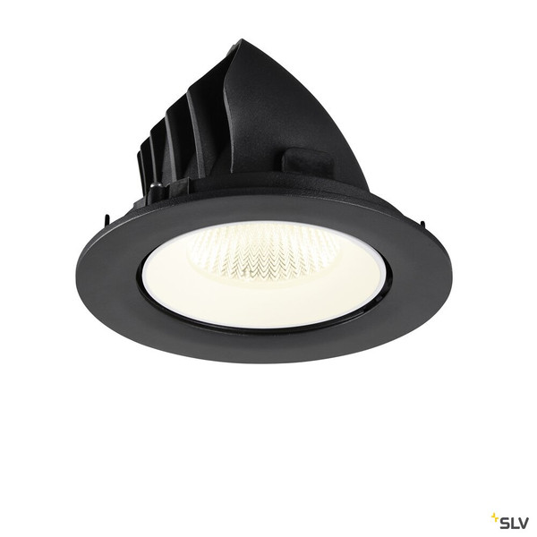 SLV 1009743 NUMINOS® GIMBLE L, Deckeneinbauleuchte, 4000 K, 40°, IP20, rund, schwarz / weiß
