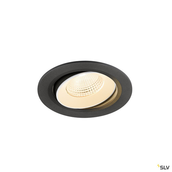 SLV 1009817 NUMINOS® MOVE L, Deckeneinbauleuchte, 2700 K, 55°, IP20, rund, schwarz / weiß